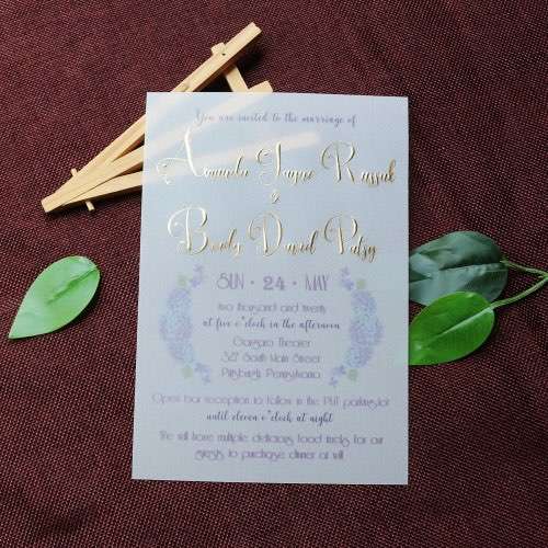 Pocket Wedding Invitation Elegant Invitation Foiling Card UV Printing 